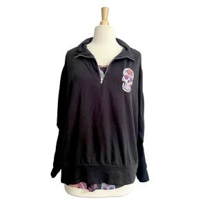 Dia De Los Muertos Sugar Skull Women’s Sweatshirt & Tank Top Size L 10-13